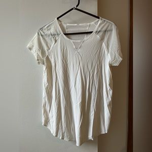 White lululemon workout shirt